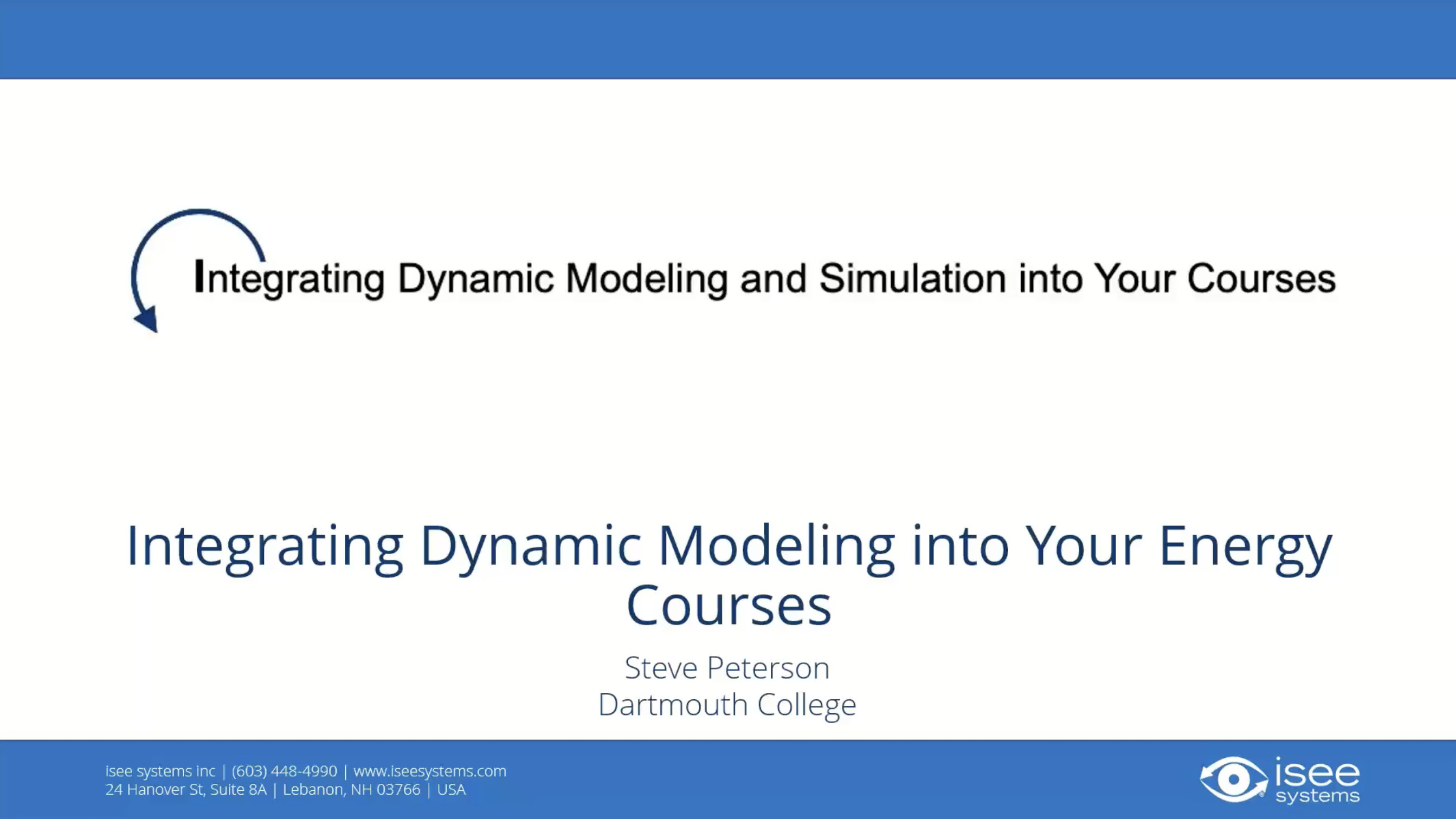 Watch Integrating Dynamic Modeling and Simulation into Your Energy Courses
